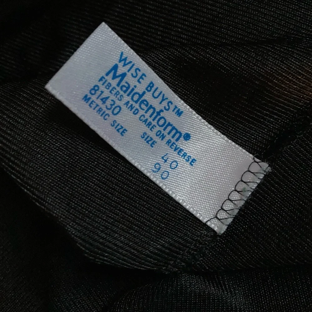 Vintage 80s 90s Maidenform Camisole Lingerie Sleepwear Black Lace sz 40 - Picture 8 of 9